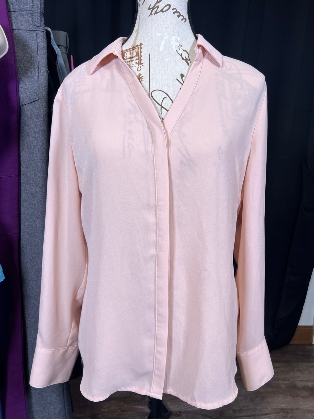 Worthington Pale Pink Button-Down Blouse